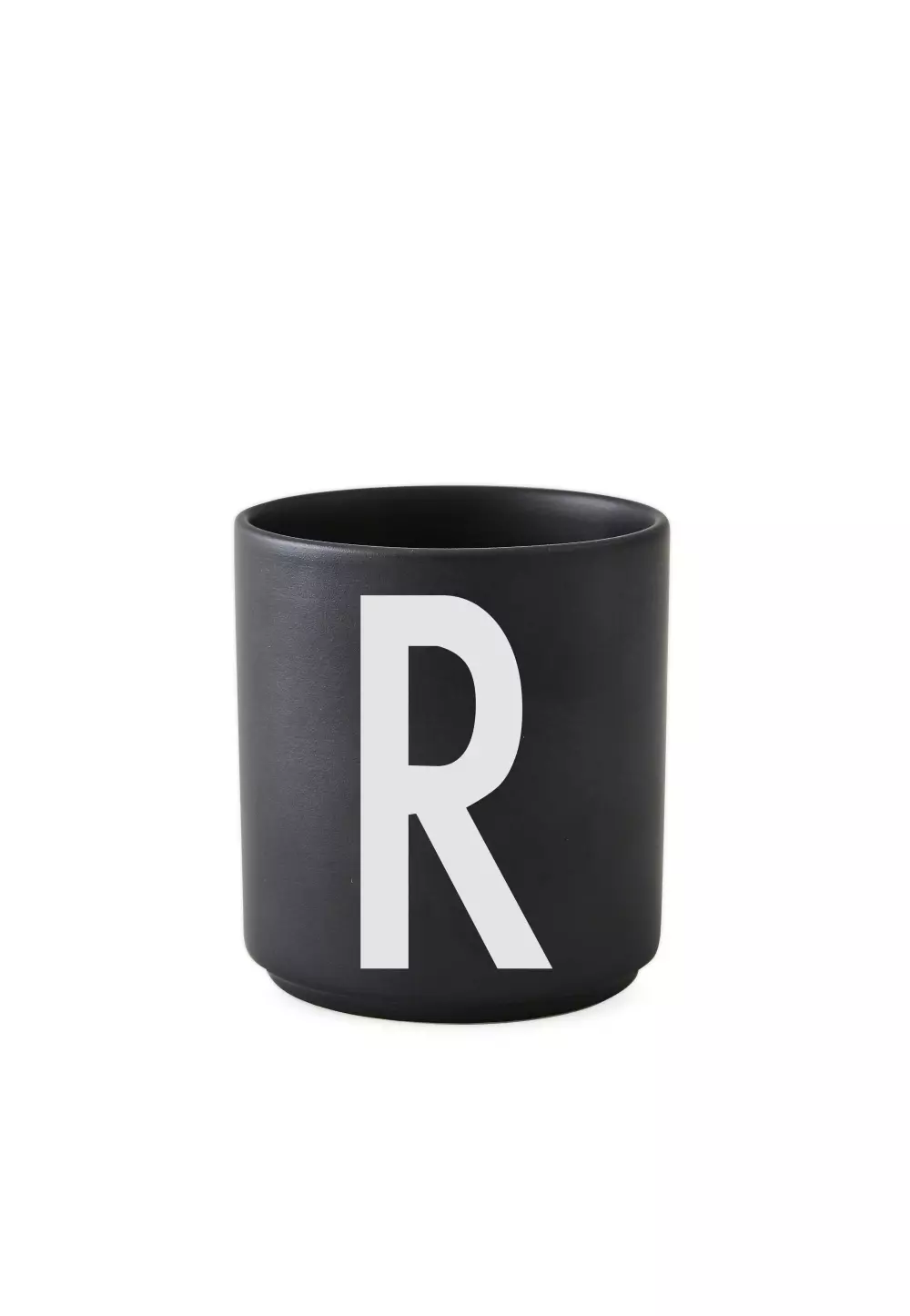 Design Letters Sort Kopp R, 5710498733636, 10204000R, Kjøkken, Krus og Skåler, Design Letters, Personal Porcelain cup Black A-Z