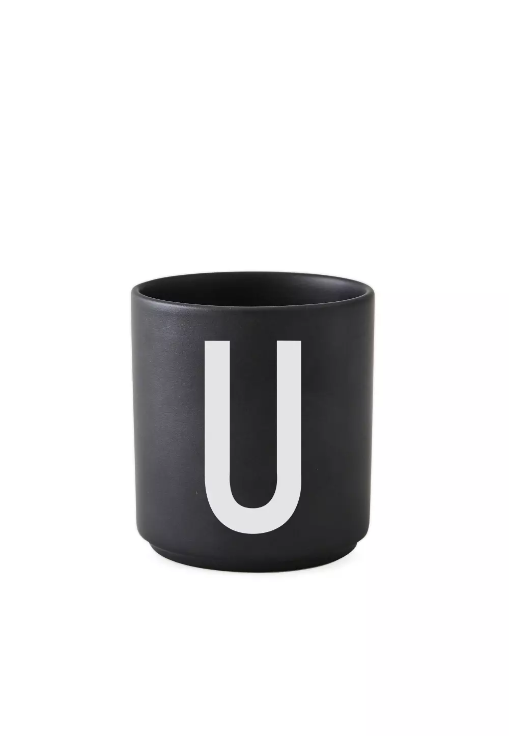 Design Letters Sort Kopp U, 5710498733667, 10204000U, Kjøkken, Krus og Skåler, Design Letters, Personal Porcelain cup Black A-Z