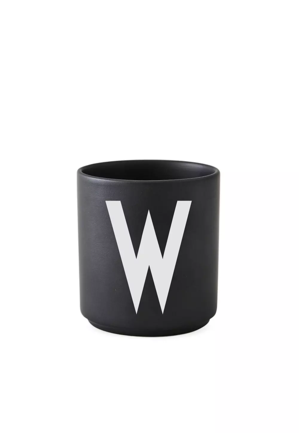 Design Letters Sort Kopp W, 5710498733681, 10204000W, Kjøkken, Krus og Skåler, Design Letters, Personal Porcelain cup Black A-Z