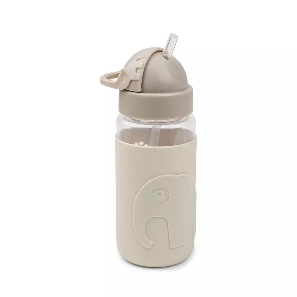 Easy-grip Straw Bottle Elphee Sand, 5712643041375, 1039449, Kjøkken, Barn, Done by Deer, Easy-grip straw bottle Elphee Sand