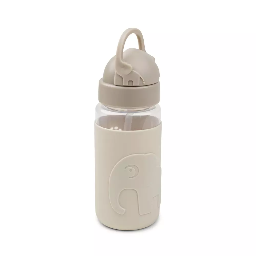 Easy-grip Straw Bottle Elphee Sand, 5712643041375, 1039449, Kjøkken, Barn, Done by Deer, Easy-grip straw bottle Elphee Sand