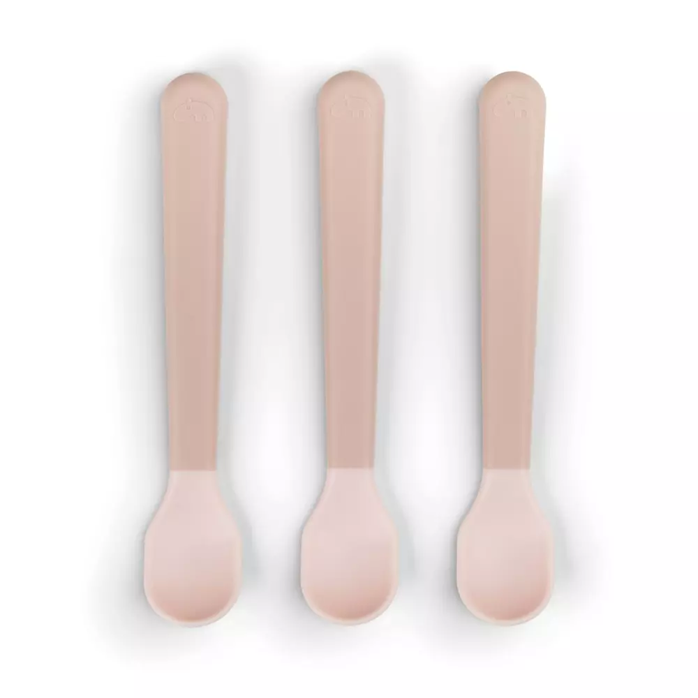 Foodie Easy-Grip Babyskje Pudder, 5712643053408, 1146511, Kjøkken, Barn, Done by Deer, Foodie easy-grip baby spoon 3-pack Powder