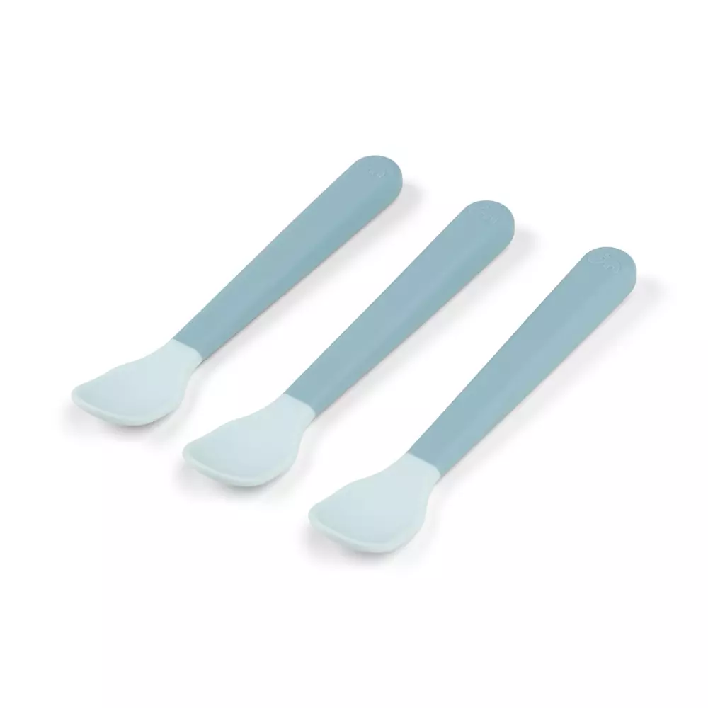 Foodie Easy-Grip Babyskje Blå, 5712643053439, 1146512, Kjøkken, Barn, Done by Deer, Foodie easy-grip baby spoon 3-pack Blue