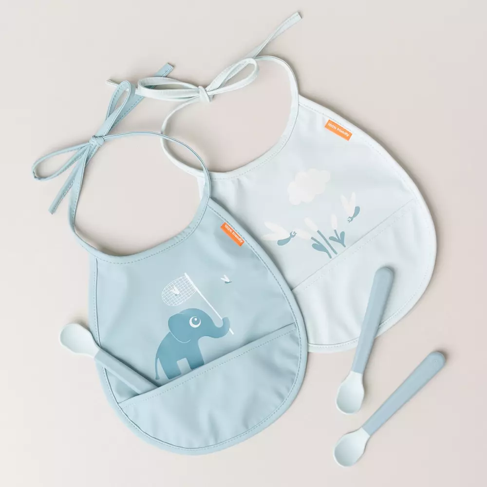 Foodie Easy-Grip Babyskje Blå, 5712643053439, 1146512, Kjøkken, Barn, Done by Deer, Foodie easy-grip baby spoon 3-pack Blue