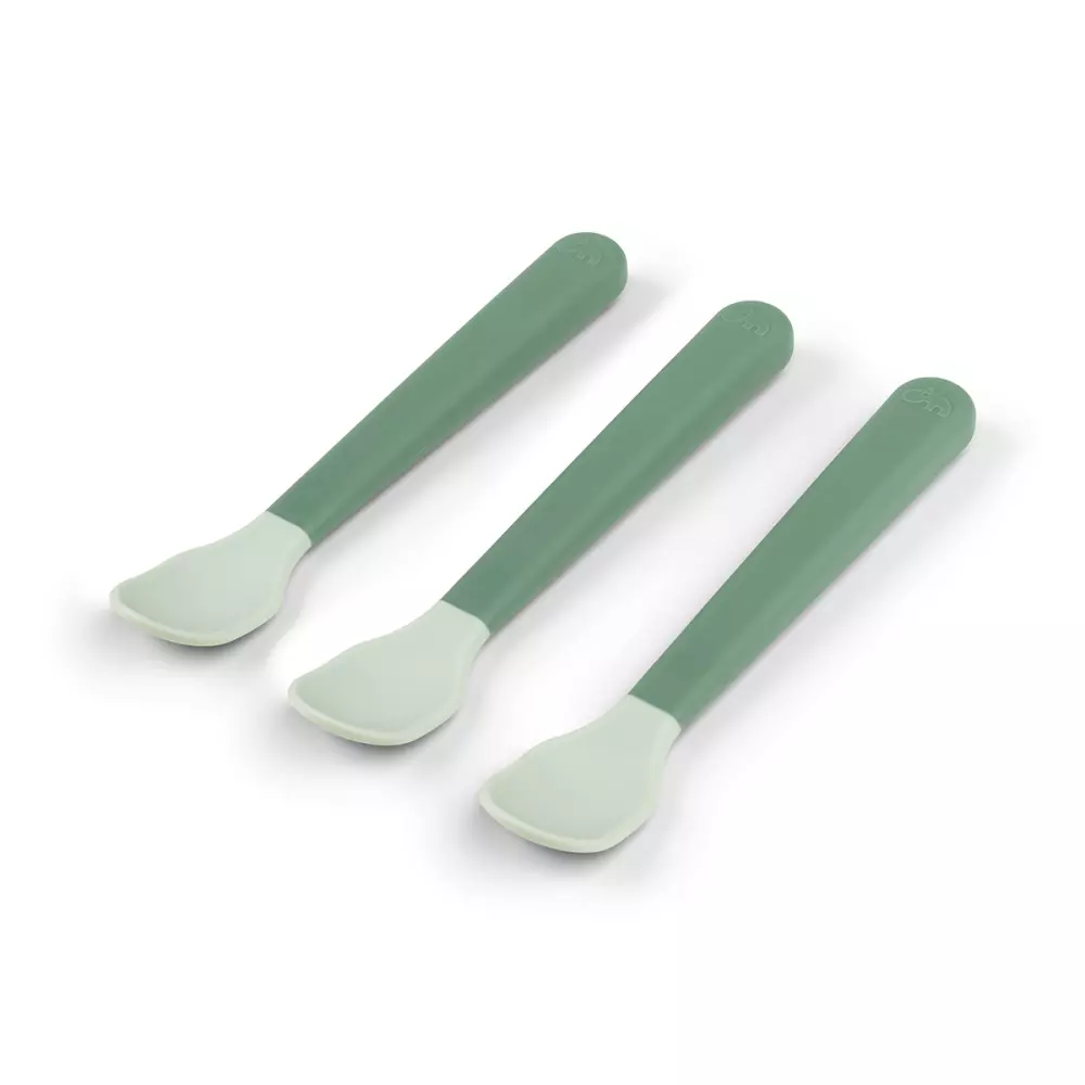 Foodie Easy-Grip Babyskje Grønn, 5712643053828, 1146513, Kjøkken, Barn, Done by Deer, Foodie easy-grip baby spoon 3-pack Green