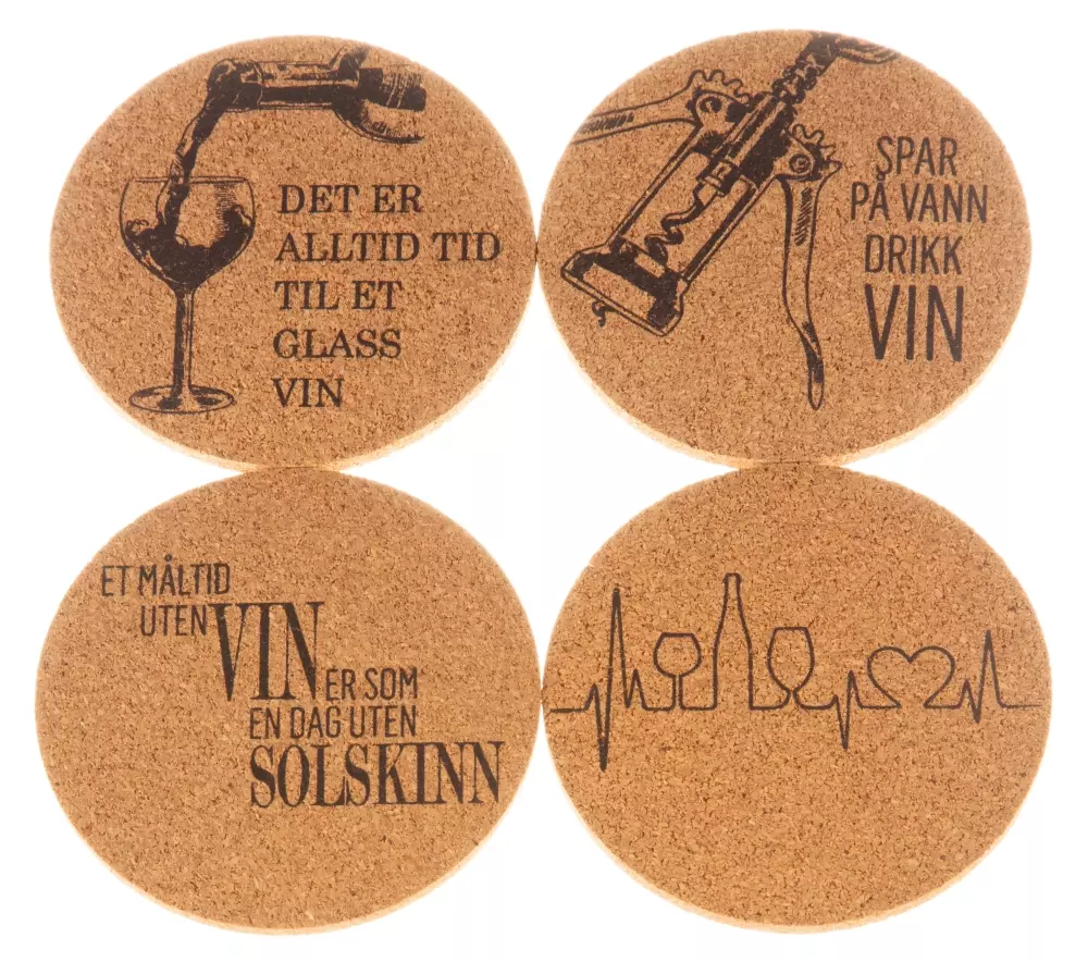 Brikker Vin s/4, 7070056081820, 114976, Kjøkken, Glassbrikker, Børscompagniet, Brikke Vin kork 5mm d:10cm s/4