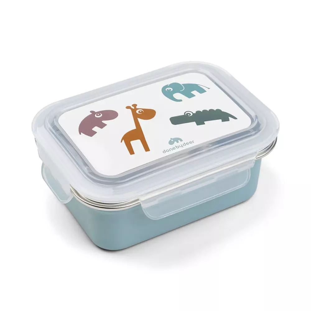 Matboks Deer Friends Blå, 5712643027287, 1211852, Kjøkken, Barn, Done by Deer, Metal lunch box Deer friends Blue