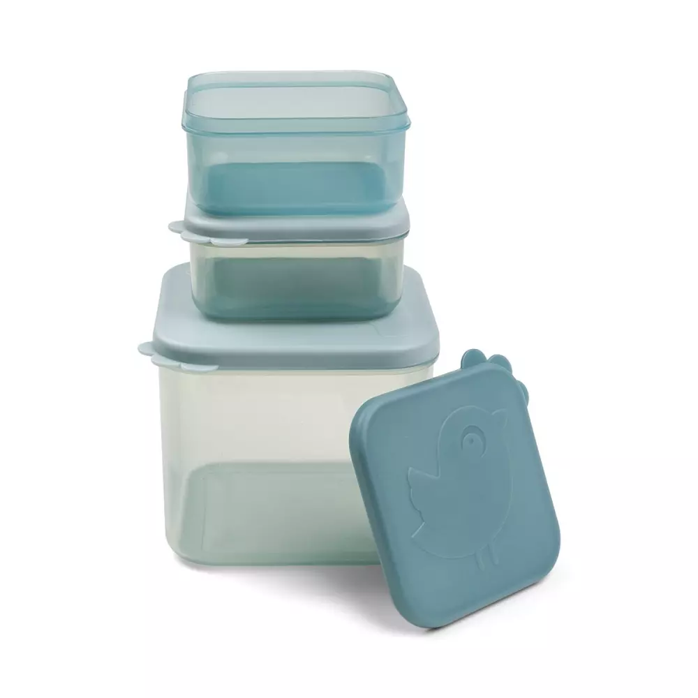 Food Storage Container S/3 Elphee Blue, 5712643044918, 1236552, Kjøkken, Barn, Done by Deer, Food storage container set M Elphee Blue