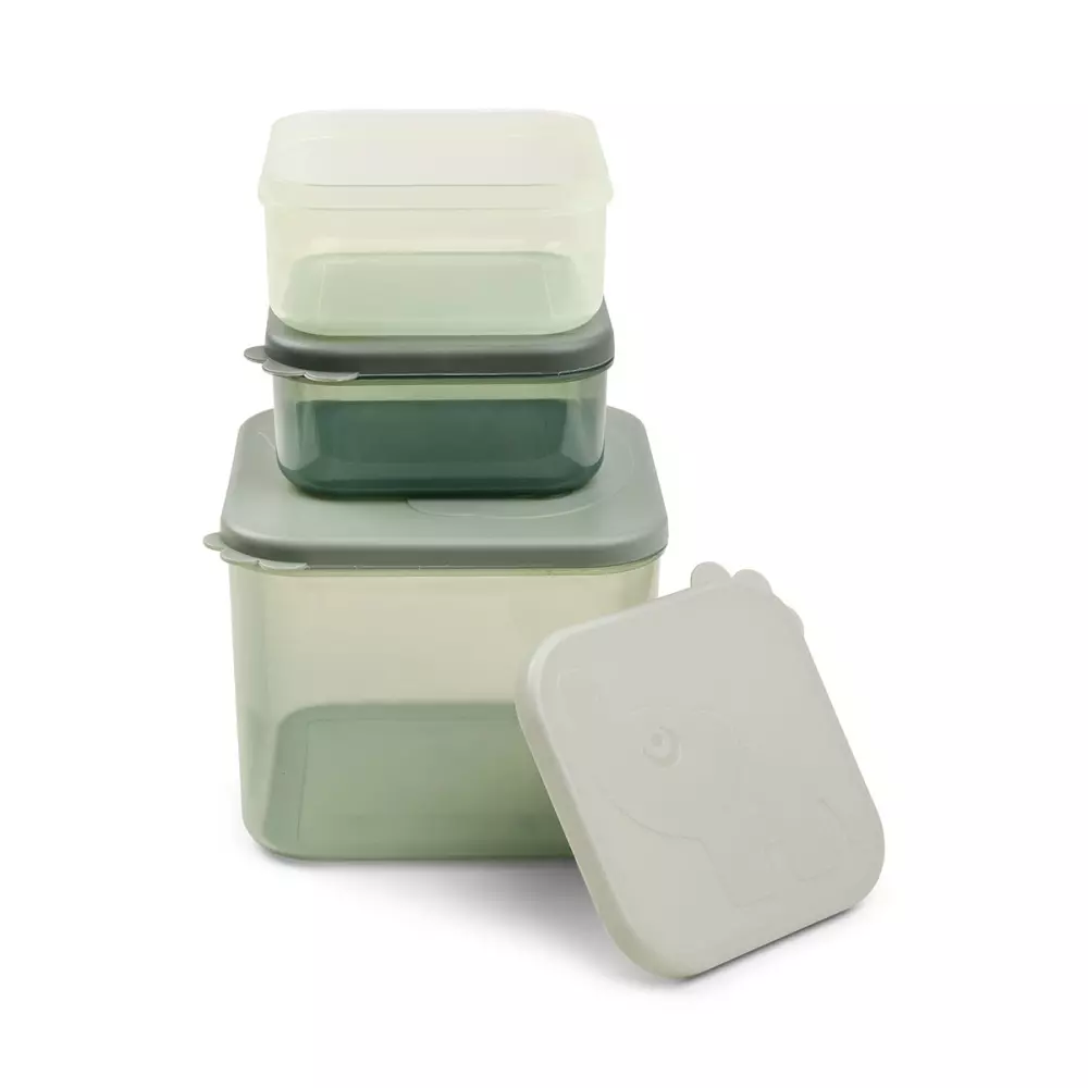 Food Storage Container S/3 Elphee Green, 5712643044970, 1236603, Kjøkken, Barn, Done by Deer, Food storage container set L Elphee Green