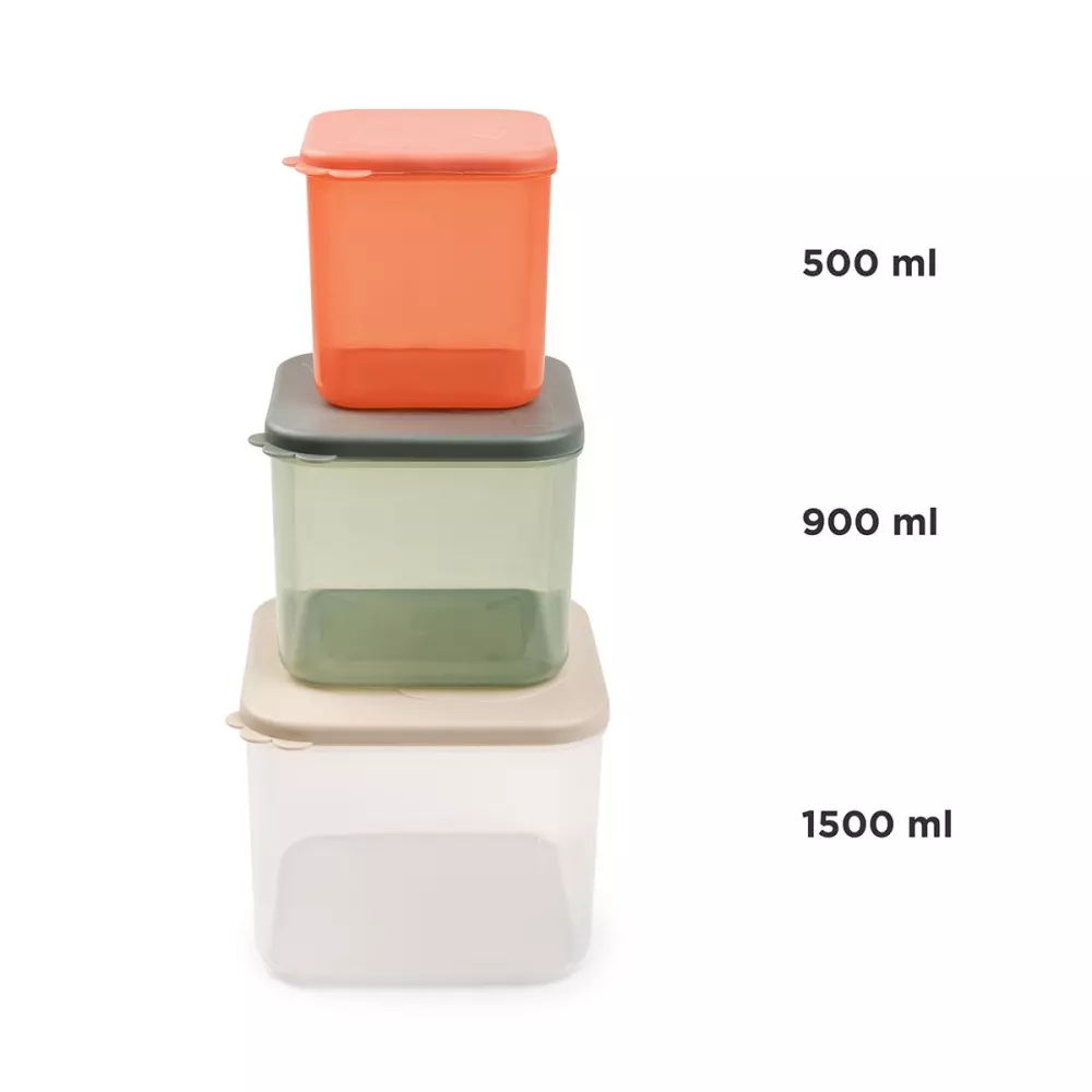 Food Storage Container S/3 Elphee Colour Mix, 5712643046608, 1236659, Kjøkken, Barn, Done by Deer, Food storage container set L Elphee Colour mix