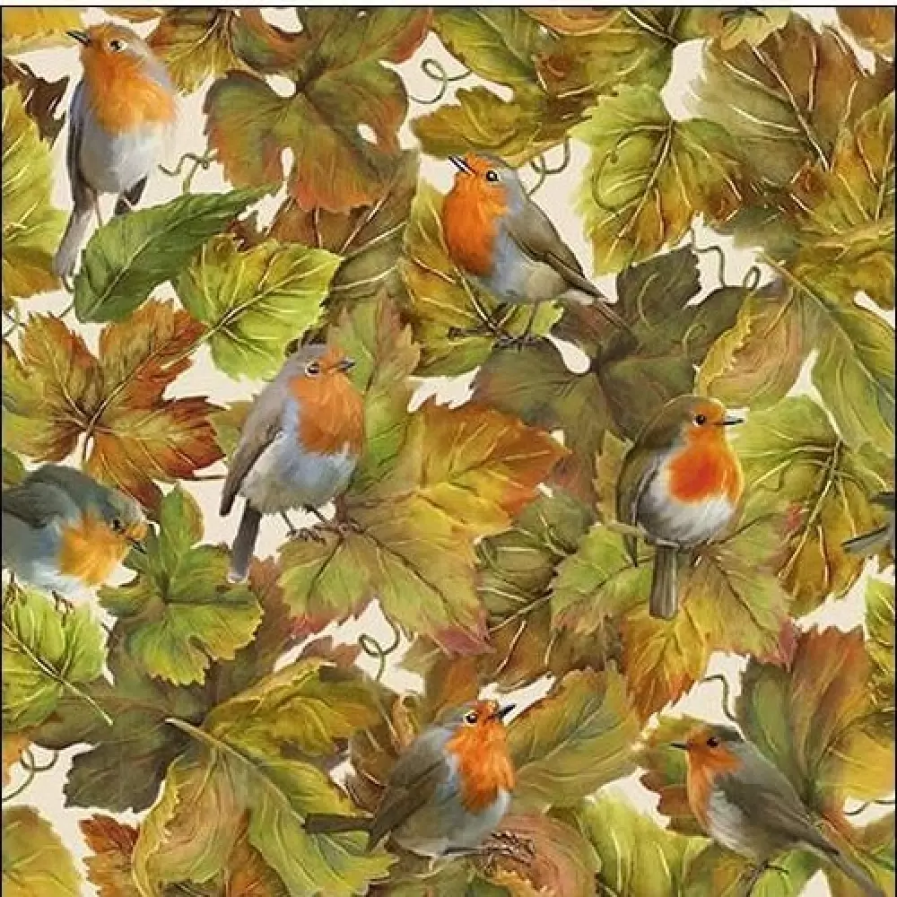 Serviett Hidden Robins, 8712159180565, 13316850, Interiør, Servietter, Ambiente, Consilimo, Napkin Lunsj Hidden Robins