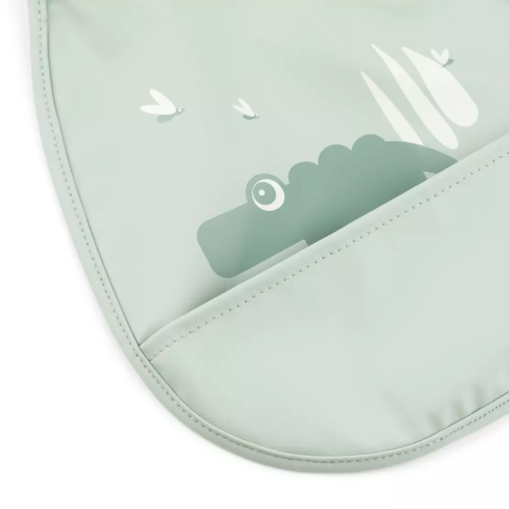 Bib Smekker Grønn, 5712643053613, 1343443, Kjøkken, Barn, Done by Deer, Tiny pocket bib 2-pack Croco Green