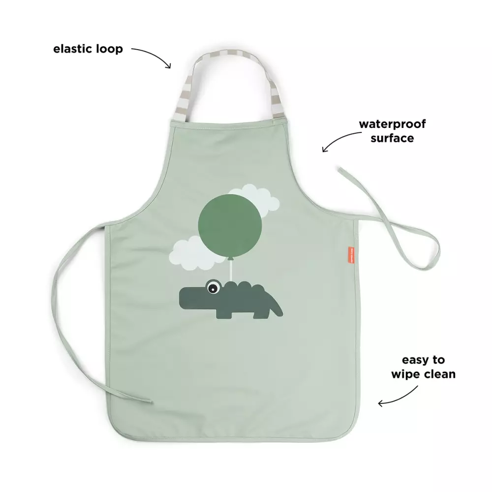 Forkle Playground Grønn, 5712643048893, 1343543, Kjøkken, Barn, Done by Deer, Waterproof kids apron Happy clouds Green