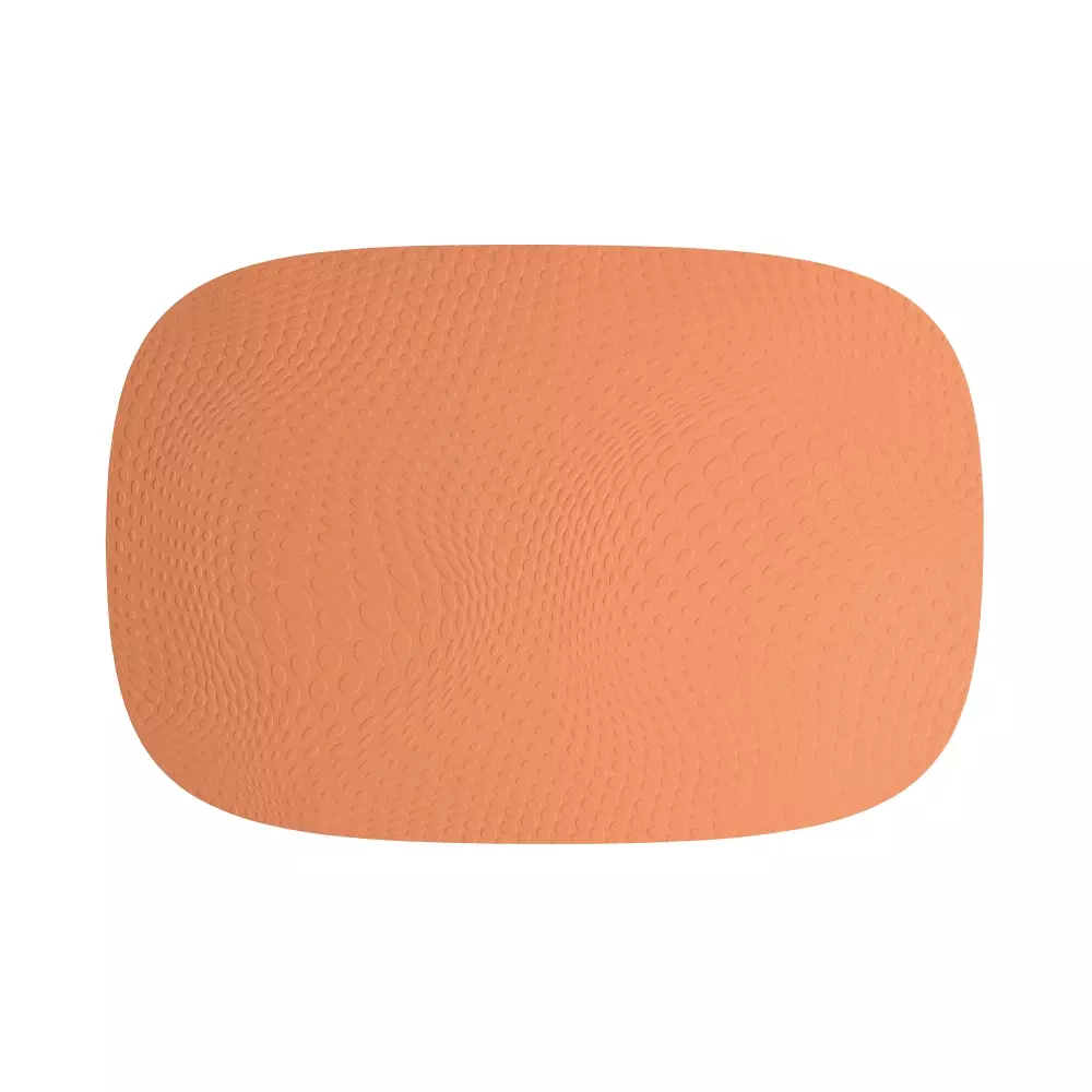 Karim Rashid Dekkebrikke Apricot, 5709554136016, 13601, Kjøkken, Dekkebrikker, Aida, Karim Rashid Apricot dækkeserviet 95% genbrugslæder 1 stk 45,0x30,6 cm