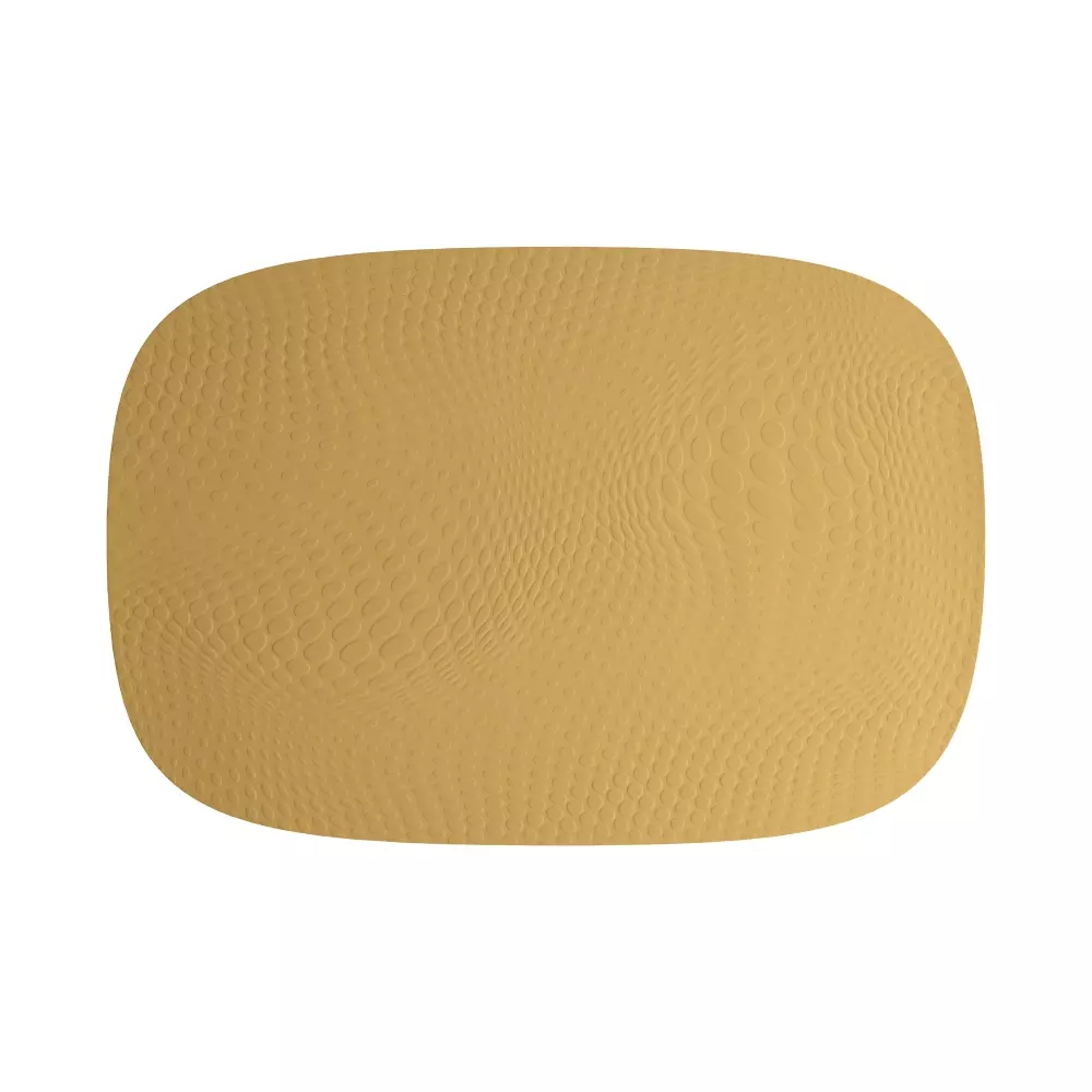 Karim Rashid Dekkebrikke Mustard, 5709554136047, 13604, Kjøkken, Dekkebrikker, Aida, Karim Rashid Mustard dækkeserviet 95% genbrugslæder 1 stk 45,0x30,6 cm