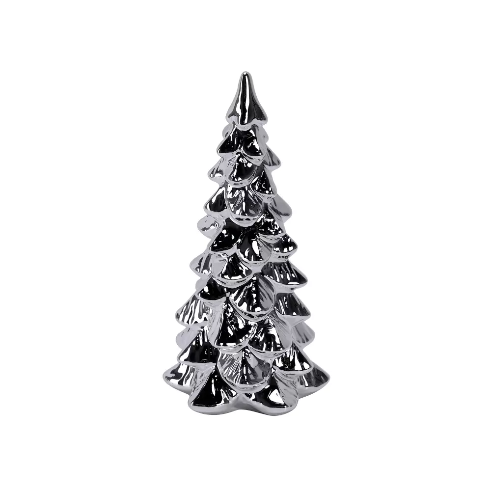 Juletre Sølv H19, 7072575139990, 151572, Jul, Julepynt, House of Christmas, Consilimo, Juletre keramikk D8,5 H19 cm silver