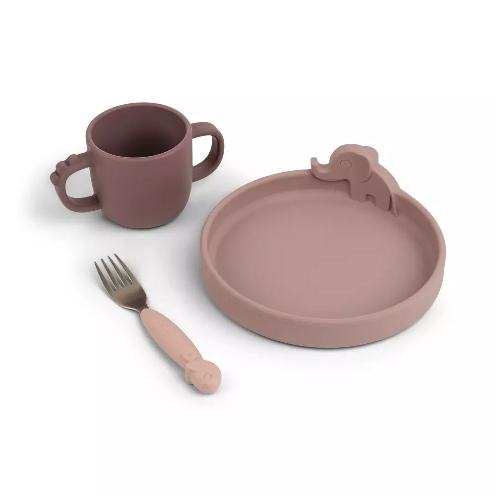 Peekaboo Barnesett Rosa Deer Friends, 5712643023012, 1516371, Kjøkken, Barn, Done by Deer, Peekaboo dinner set Deer friends Powder