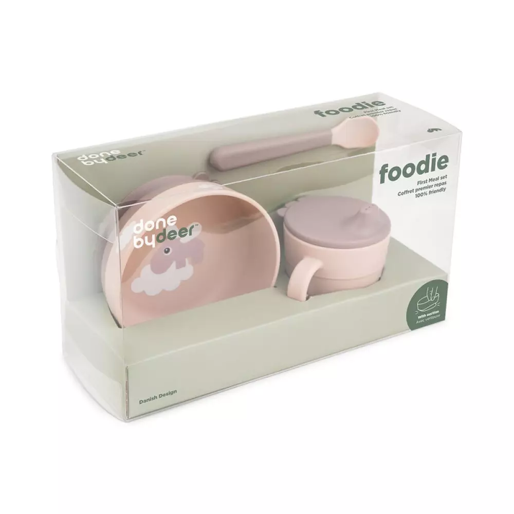 Foodie Baby Startpakke Happy Clouds Pudder, 5712643051374, 1596571, Kjøkken, Barn, Done by Deer, Foodie first meal set Happy clouds Powder