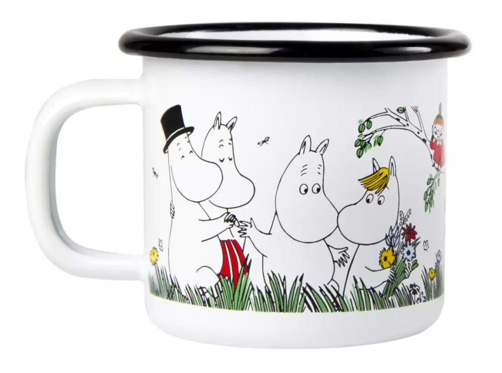 Moomin Emaljekopp - Glad Familie