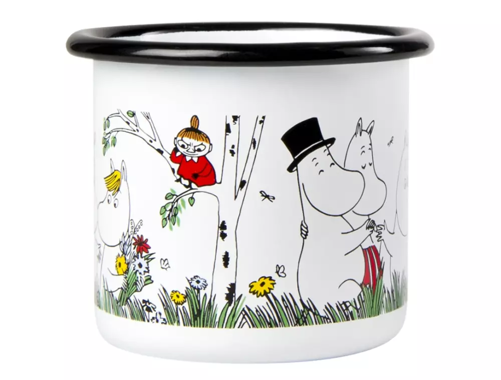 Moomin Emaljekopp - Glad Familie