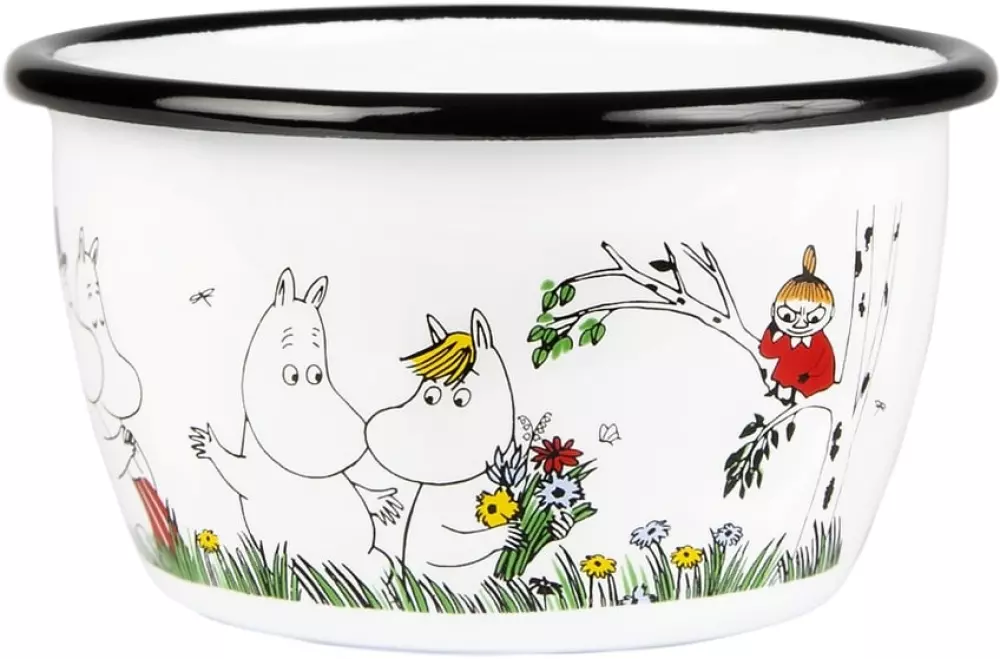 Moomin Emaljeskål - Glad Familie