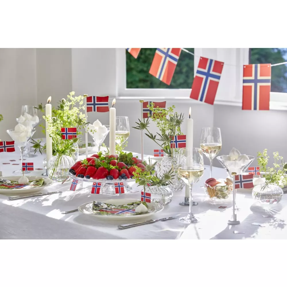 Kakeflagg Norge 24pk 4cm, 7072575529883, 171493, Party, Dekor, Edelweiss, Consilimo