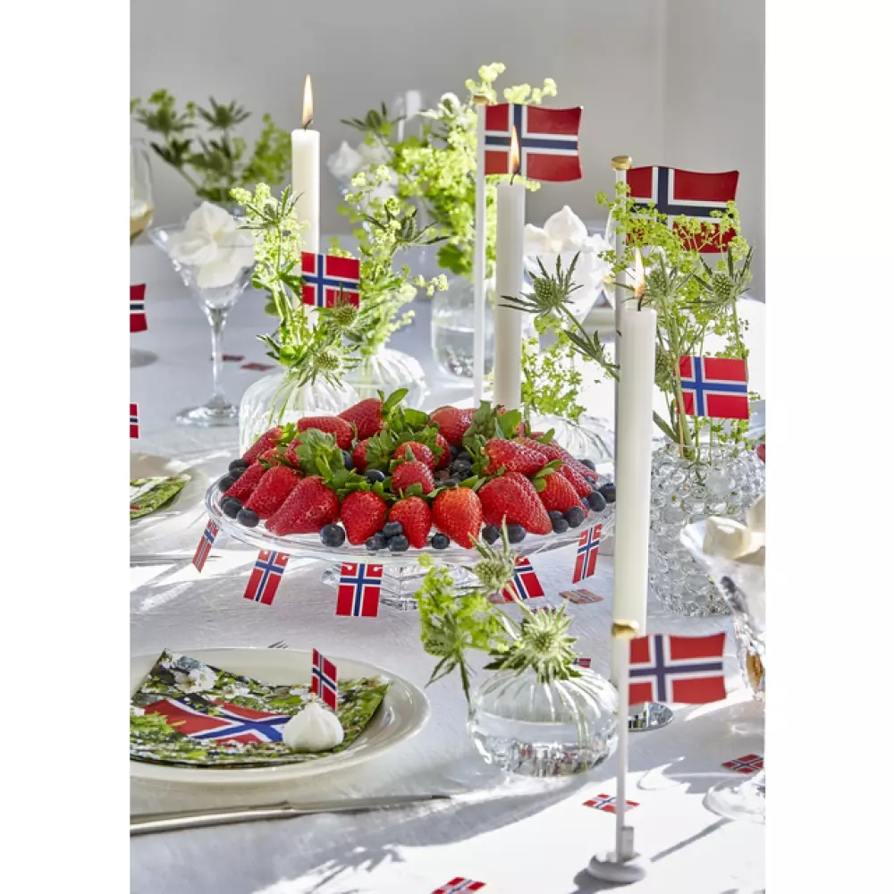 Kakeflagg Norge 24pk 4cm, 7072575529883, 171493, Party, Dekor, Edelweiss, Consilimo