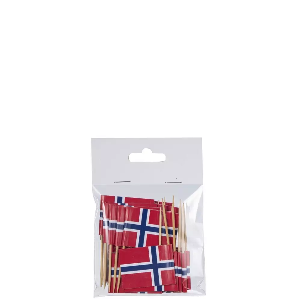 Kakeflagg Norge 24pk 4cm, 7072575529883, 171493, Party, Dekor, Edelweiss, Consilimo