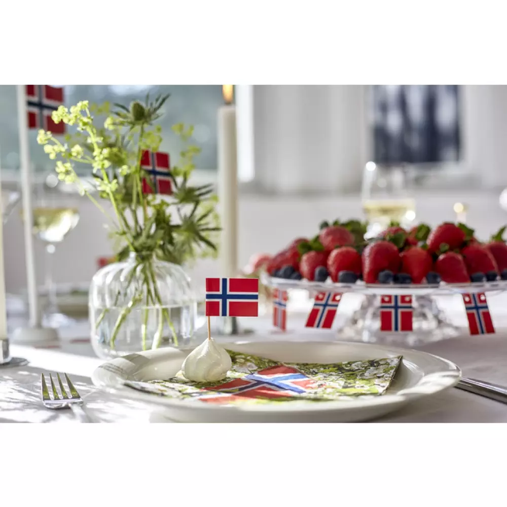 Kakeflagg Norge 24pk 4cm, 7072575529883, 171493, Party, Dekor, Edelweiss, Consilimo