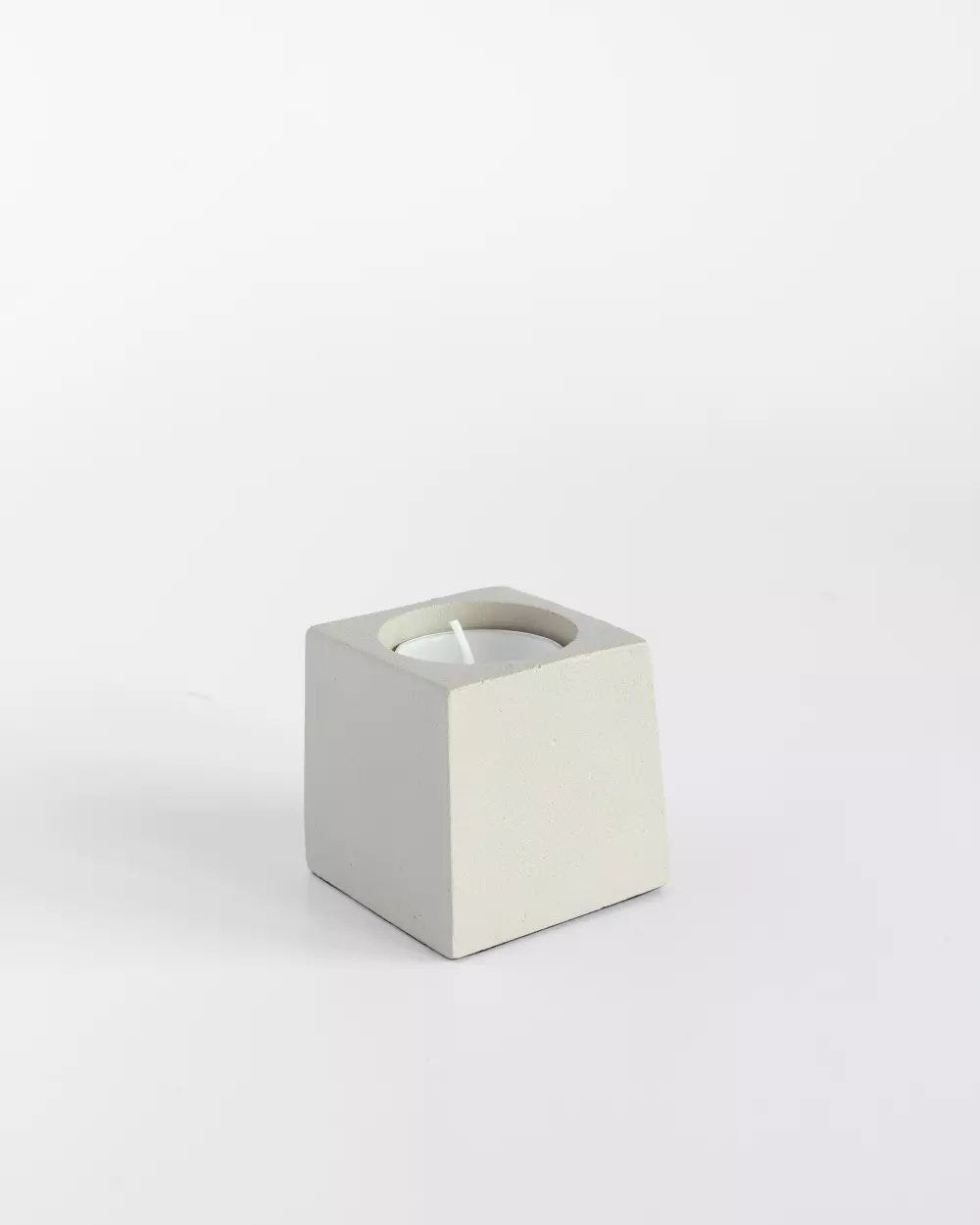 Cube T-lysholder 5cm Kitt, 7072347180885, 18088, Interiør, Telysholdere, Coming Home, Cube t-lysholder 5x5x6cm kitt