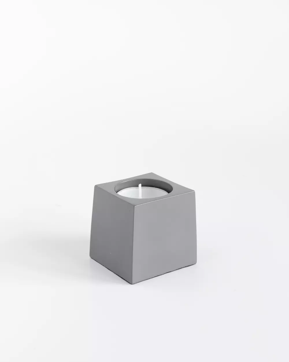 Cube T-lysholder 5cm Grå, 7072347190099, 19009, Interiør, Telysholdere, Coming Home, Cube t-lysholder 5x5x6cm grå