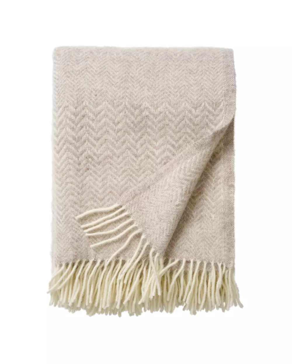 Klippan - Zigzag Pledd Gråbeige, 7340032253030, 200101, Tekstil, Pledd, Klippan Yllefabrik, Zigzag greige, 100% eco lambswool