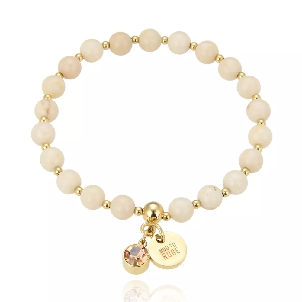 Beverly Armbånd Ivory/Gull, 7332866063640, 2011294, Accessories, Armbånd & Fotlenker, Bud To Rose, BEVERLY BRACELET IVORY/GOLD