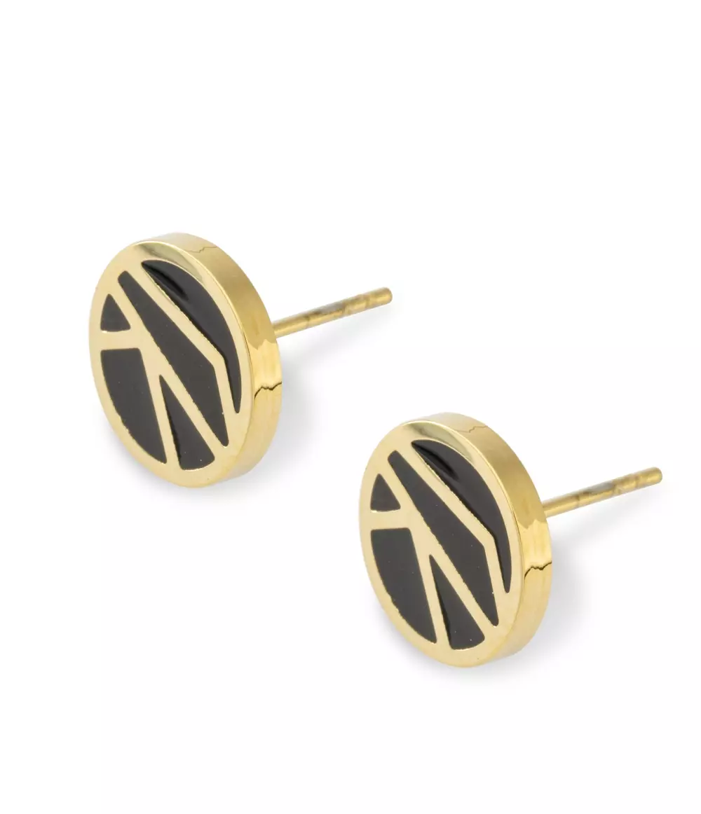 Rose Øredobber Enamel Svart/Gull, 7332866064227, 2012046, Accessories, Øredobber, Bud To Rose, ROSE ENAMEL EARRING BLACK/GOLD