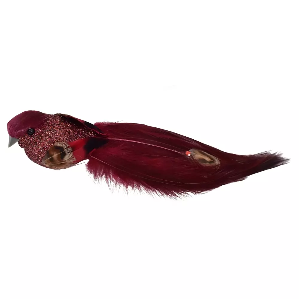 Fugl Til Juletreet Burgunder Med Perle, 5710592109320, 232284, Jul, Julekuler, La Vida, Deco bird with Pearl Burgundy