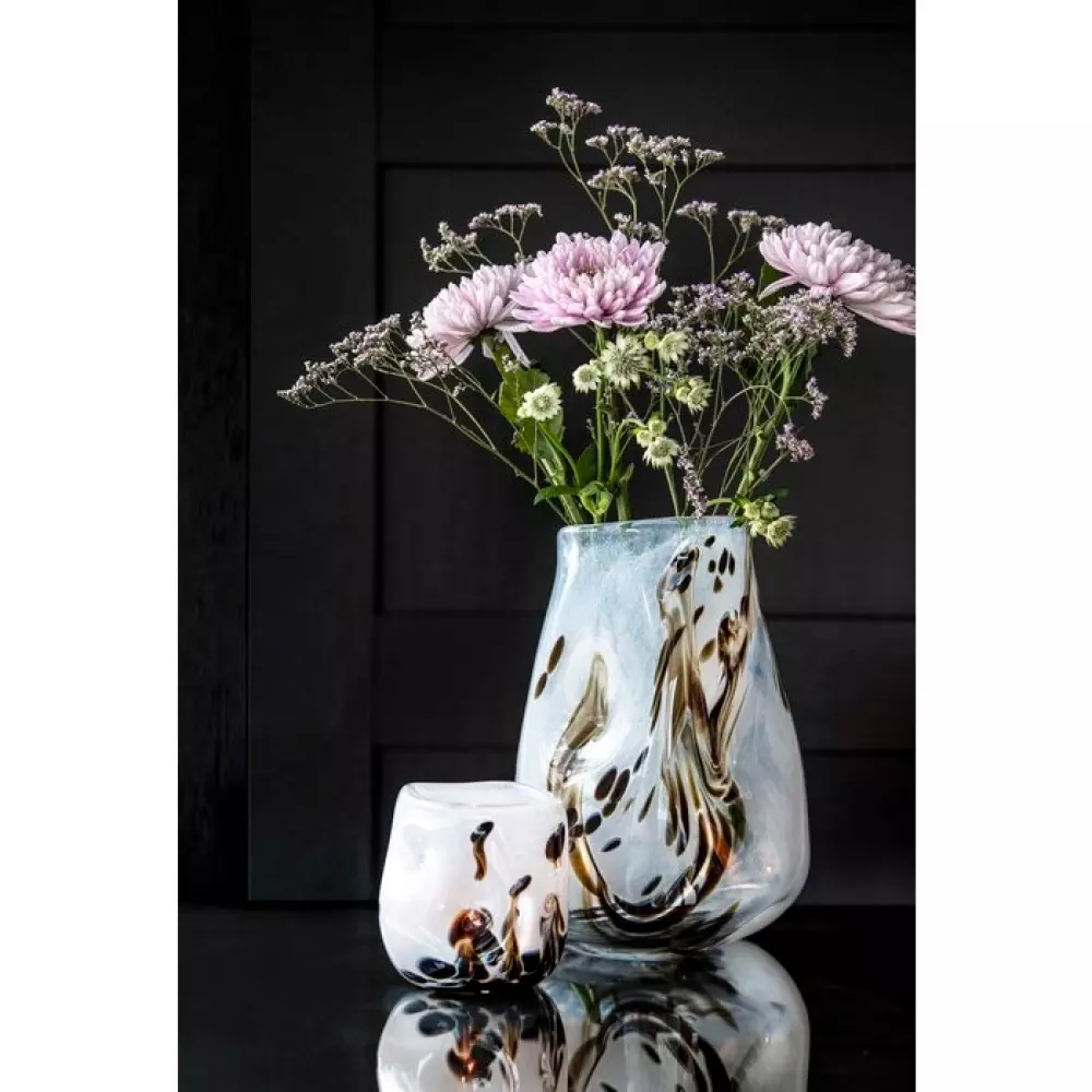 Magnor - After Rain lykt/vase liten hvit/multi 12 cm