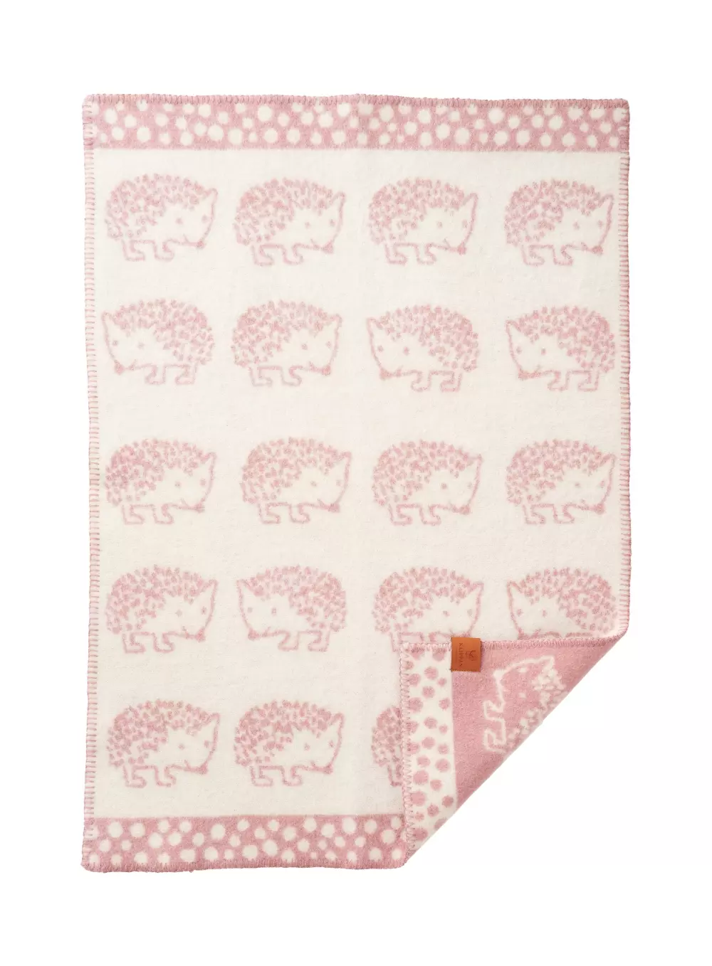 Klippan - Piggsvin Pledd Rosa, 7340032250343, 246504, Tekstil, Pledd, Klippan Yllefabrik, Hedgehog rosa, 65x90 cm, 100% ull