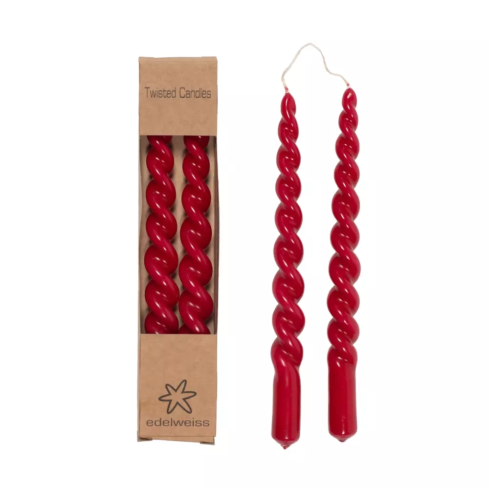 Twisted Candles Chilli Pepper Red m/Lakk, 7072575475746, 2790, Interiør, Lys, Consilimo, TWISTED Candles m/lakk 2stk i eske, 2,2x24 Chilli Pepper Red