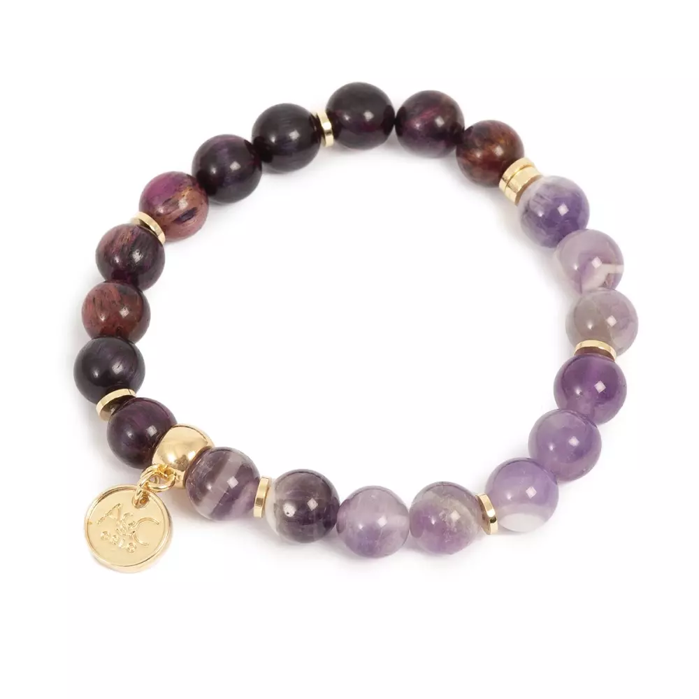 Armbånd Med Ametyst & Sandstein, 7990301602344, 3016-0234, Accessories, Armbånd & Fotlenker, A&C Oslo, Bracelet, 18cm, purple tigereye/ameht., GP