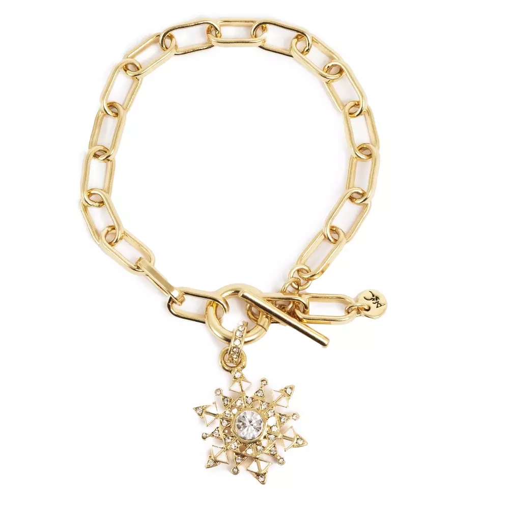 Armbånd 21,5cm Snow flake crystal G