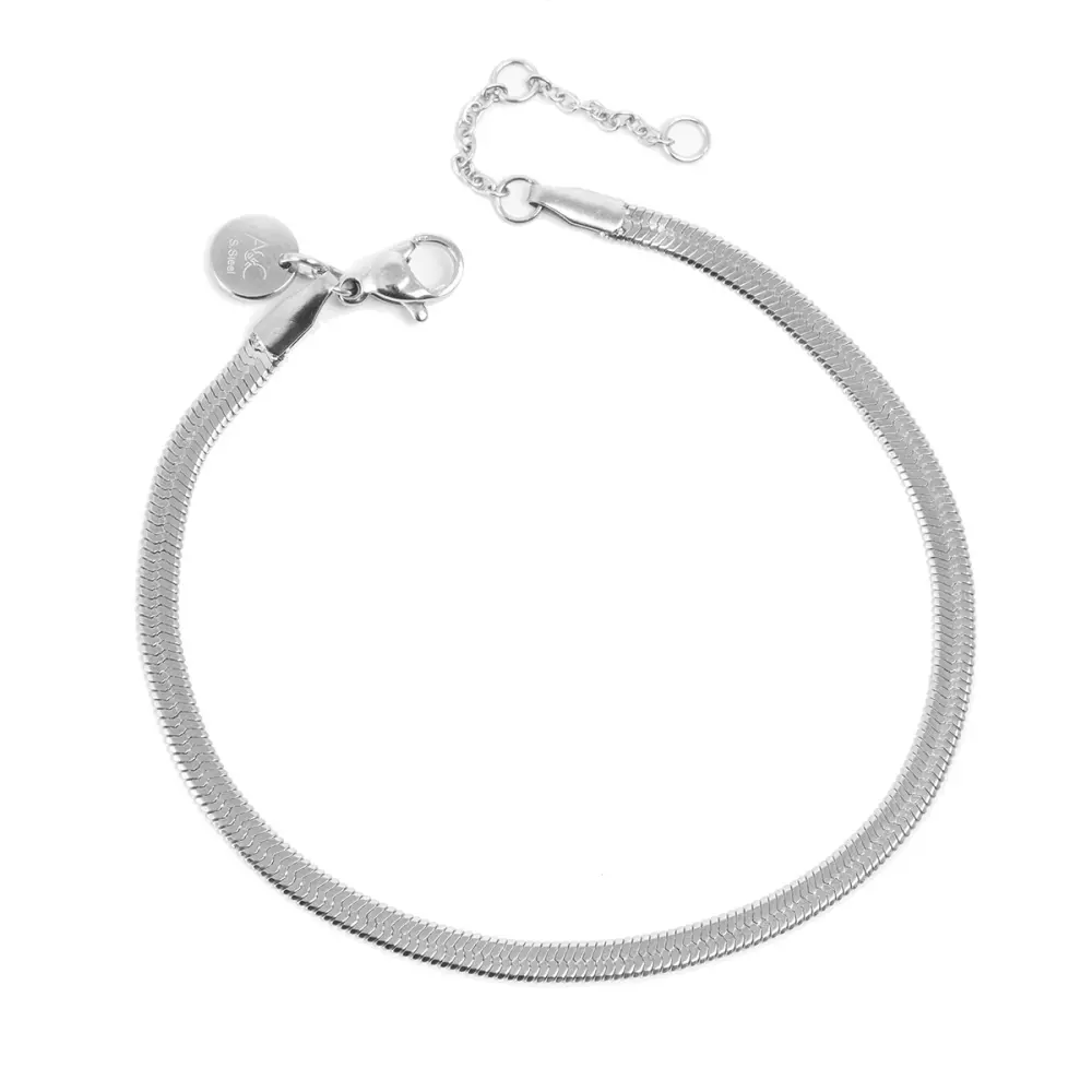 Armbånd - Unisex - Steel Snakechain, 7990304600927, 3046-0092, Accessories, Armbånd & Fotlenker, A&C Oslo, Bracelet 17,5+extn. snake steel