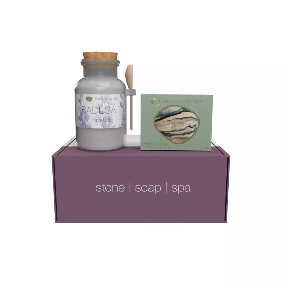 Stone Soap Gavepakke – Såpe og badesalt, 7090043722536, 355, Baderom, Gavepakker, Stone Soap Spa, Thiink AS, Gavepakke – Såpe og badesalt 
