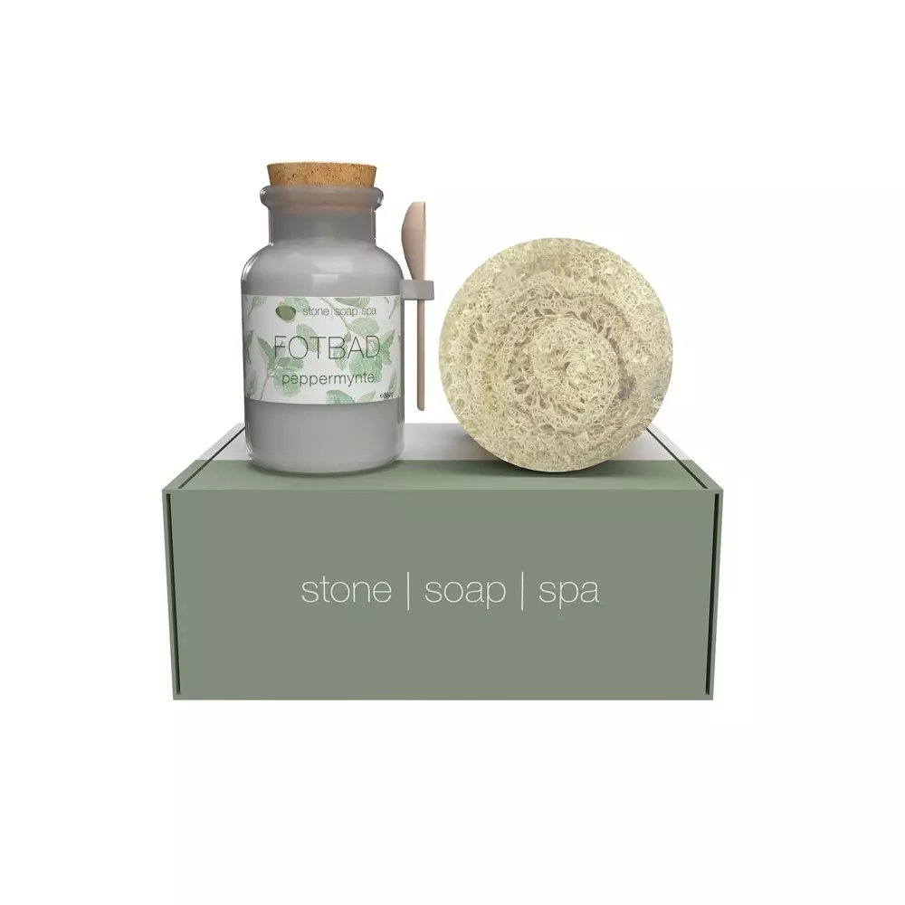 Stone Soap Gavepakke – Fotbad og fotskrubb, 7090043722550, 357, Baderom, Gavepakker, Stone Soap Spa, Thiink AS, Gavepakke – Fotbad og fotskrubb