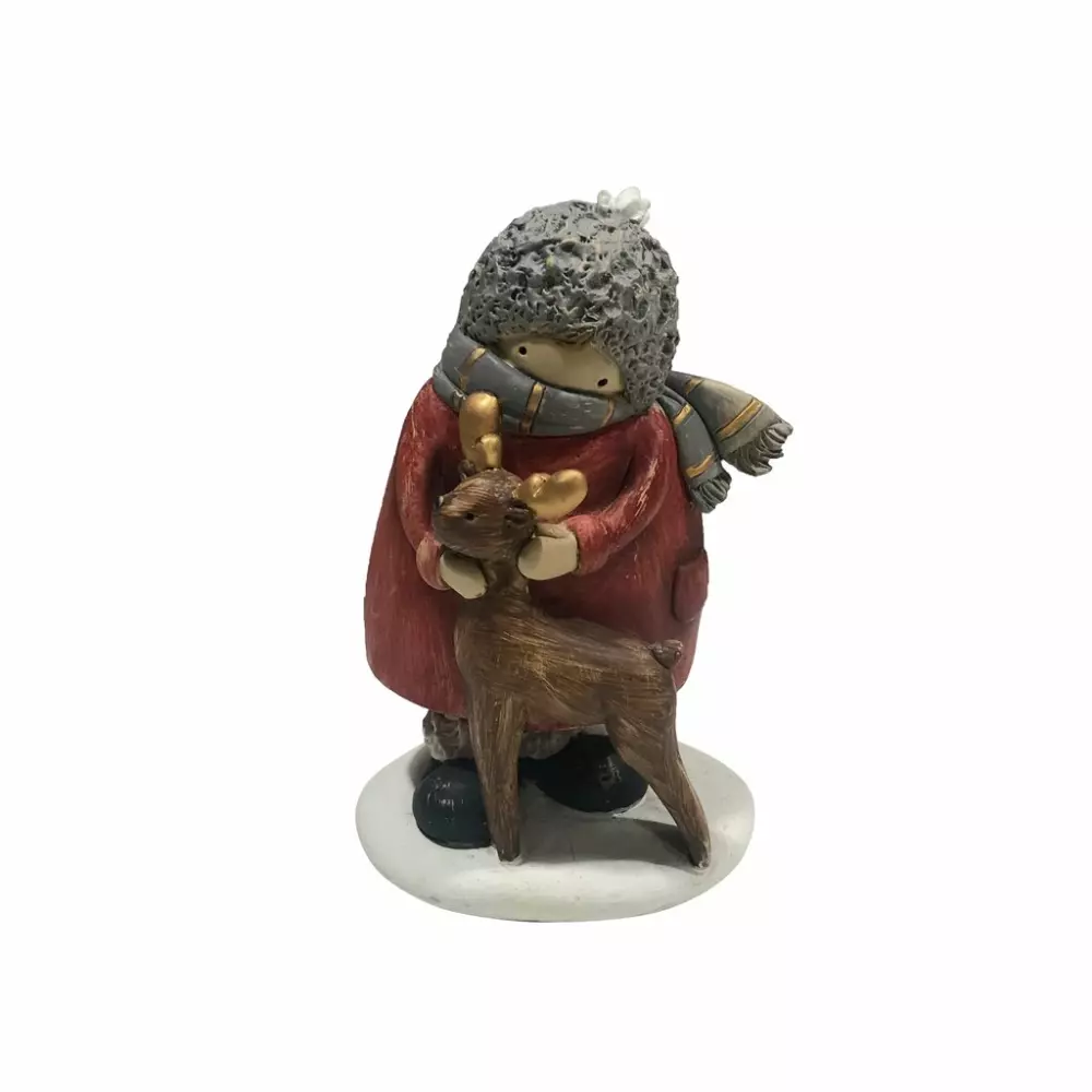 Bente Figur, 7020629373111, 40211852, Jul, Julefigurer, House of Christmas, Martinsen AS, Bente - Figur Rød 7x5,5x11cm Polyresin