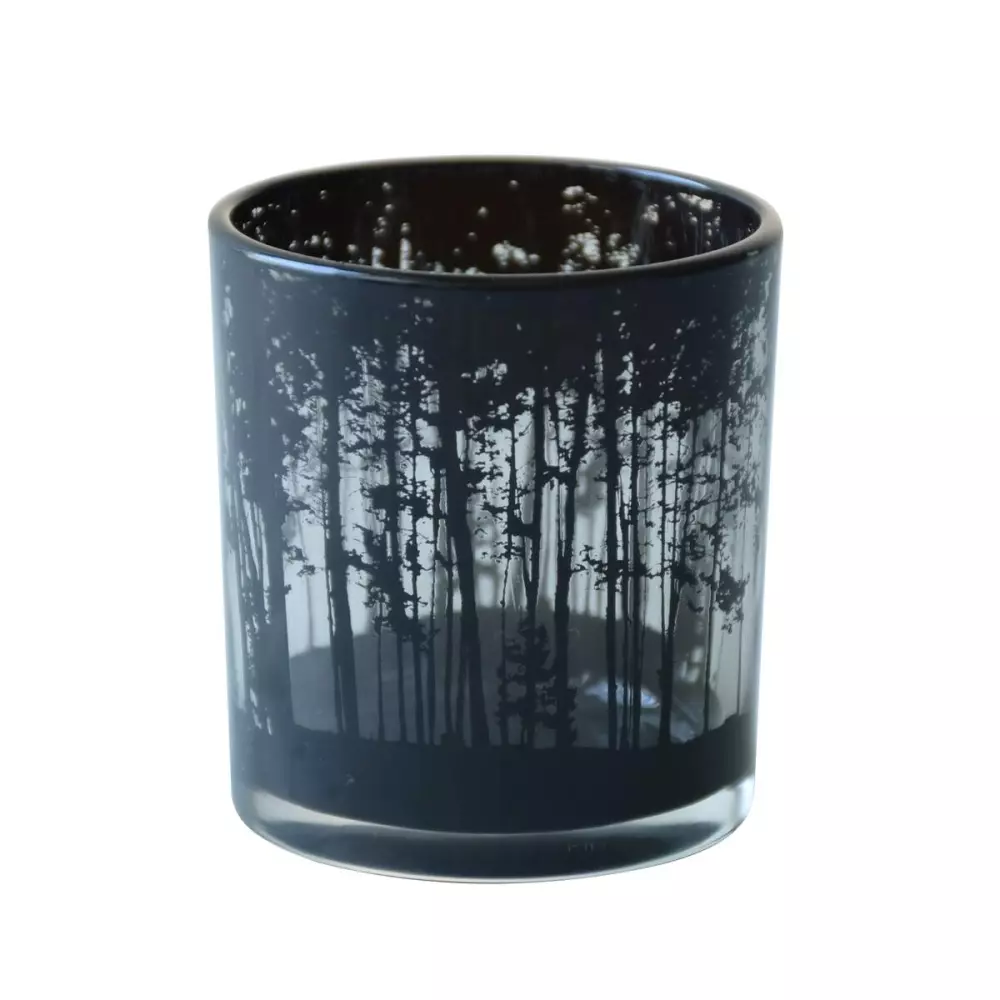 Telysholder Forest H8, 7020629373777, 40211918, Interiør, Telysholdere, Holmen, Martinsen AS, Forest - Telysholder Svart 7,3x8cm Glass