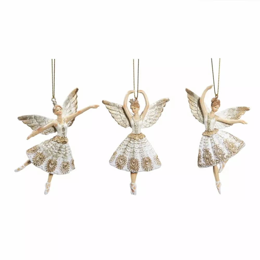 Juleheng Ballerina H12 (Assortert), 7020629403337, 40221428, Jul, Julekuler, House of Christmas, Martinsen AS, Ballerina - Ornament Krem, Gull 7x3x12cm 3ass Polyresin