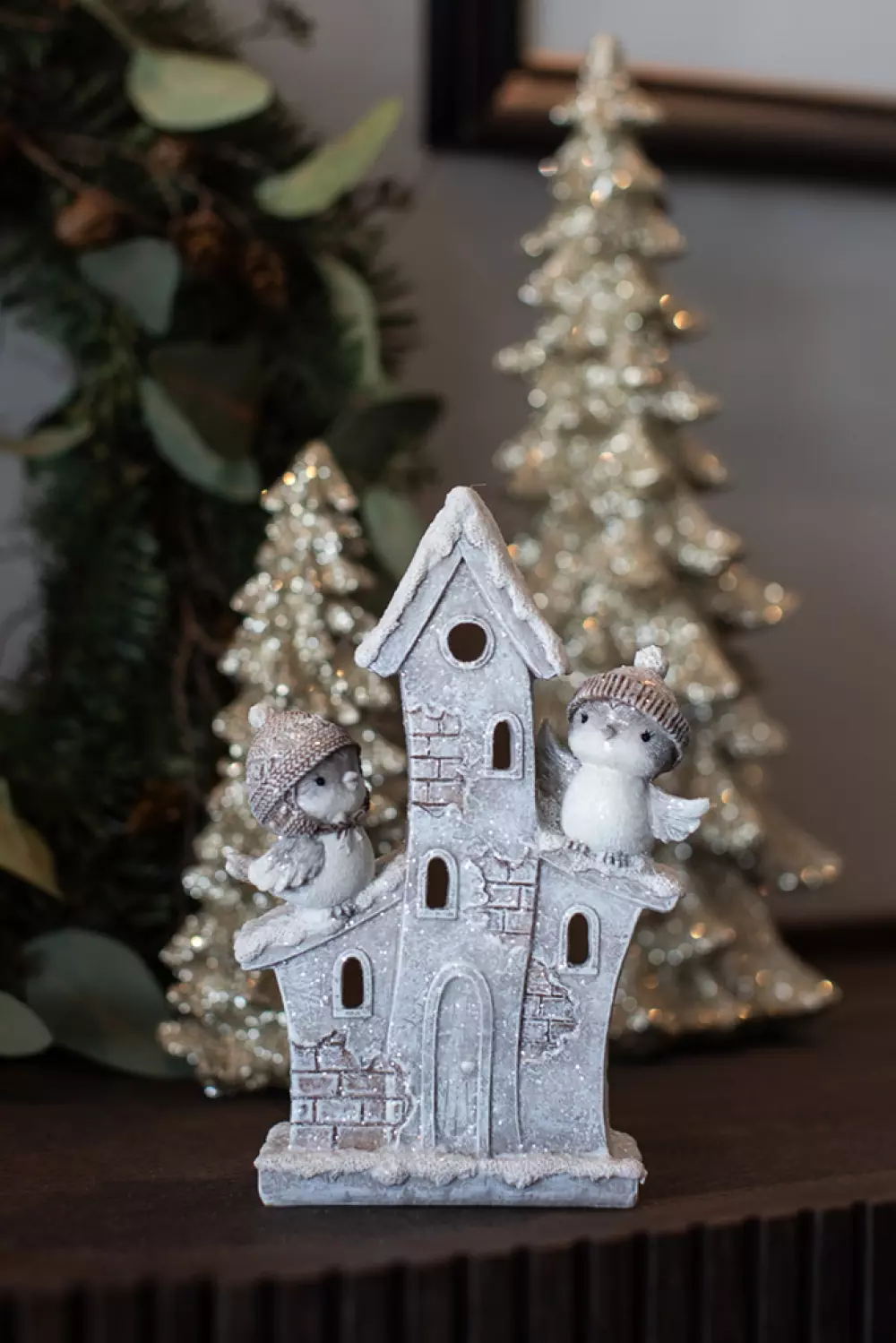 Rindal Juletre Gull H19,5, 7020629413749, 40222228, Jul, Julepynt, House of Christmas, Martinsen AS, Rindal - Dekor Gull 8x8x19,5cm Polyresin