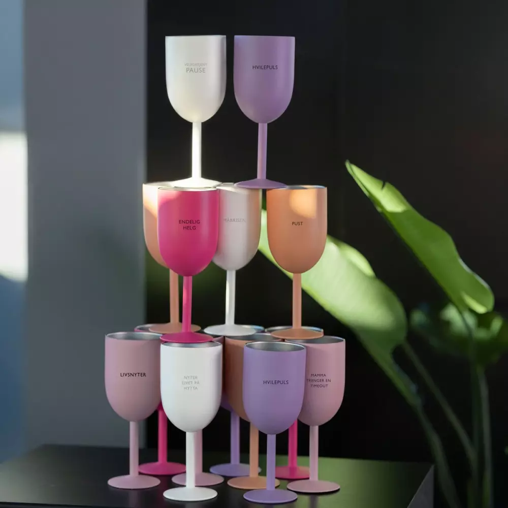 Termo Vinglass - Endelig Helg Mørk Rosa, 7072554009962, 411091-F65, Kjøkken, Glass, Pictureit, 411091-F5