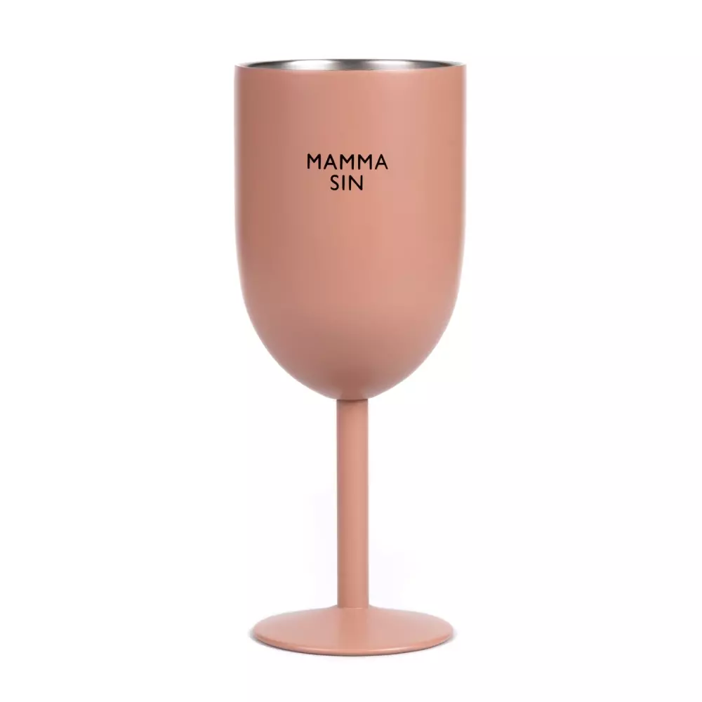 Termo Vinglass - Mamma Sin Peach, 7072554007166, 43005, Kjøkken, Glass, Pictureit, Termo Vinglass - Mamma Sin, 43005-2