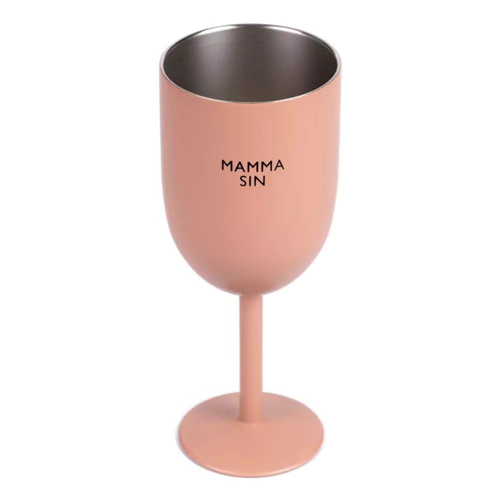 Termo Vinglass - Mamma Sin Peach, 7072554007166, 43005, Kjøkken, Glass, Pictureit, Termo Vinglass - Mamma Sin, 43005-2